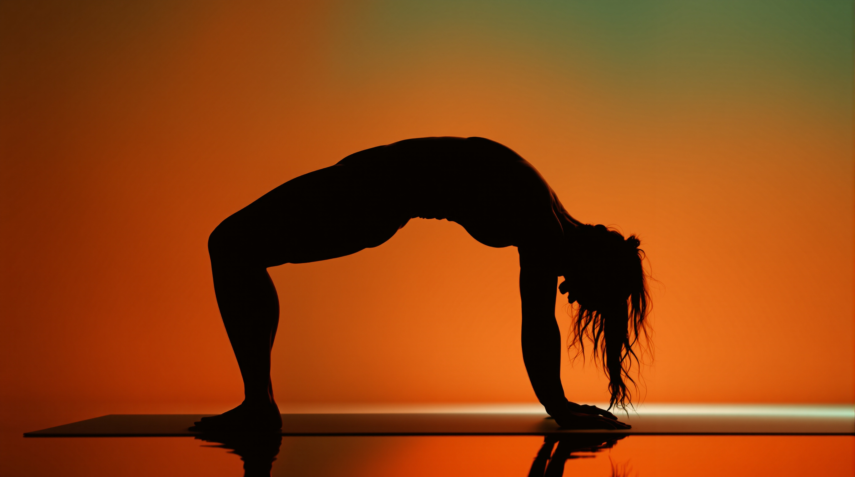 Yoga practitioner in standing bow pose
